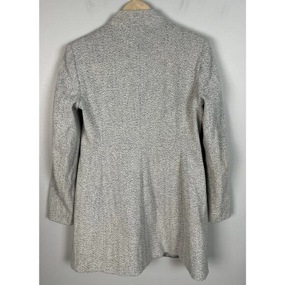 Zara Basic Herringbone Knit Peacoat Lined Cotton Blend Size Large Women’s - Picture 2 of 6